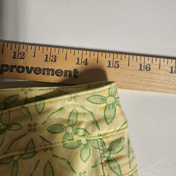 Talbots Womens Yellow Crop Pants 8 Spring Floral Stretch Pockets Preppy - Picture 3 of 9